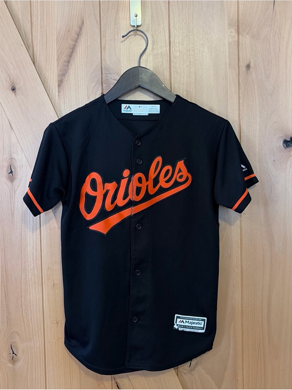 Majestic MLB Baltimore Orioles Adam Jones Black Baseball Jersey Youth M 10/12